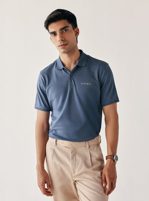 Pearl Blue Cotton Polo
