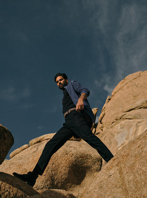 Coastal Blue Cotton Textured Bomber