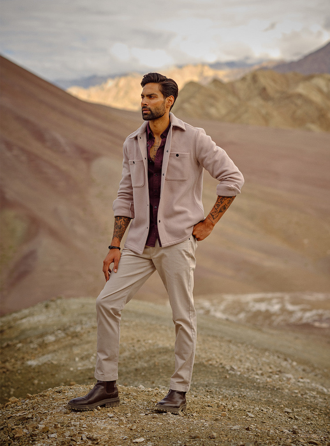 Umber Brown Poly Fleece Jacket