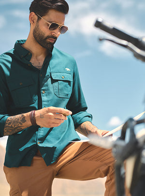 Mineral Teal Explorer Cotton Shirt