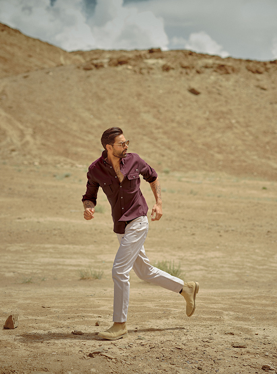 Cinder Burgundy Explorer Cotton Shirt