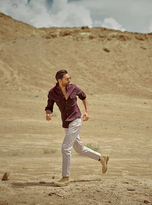 Cinder Burgundy Explorer Cotton Shirt