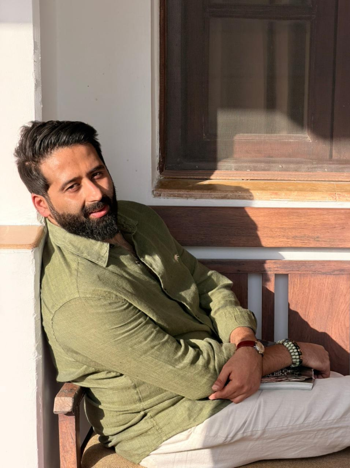 Moss Olive Linen Dobby Shirt