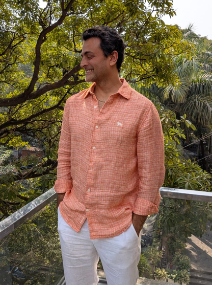Ember Orange Linen Shirt