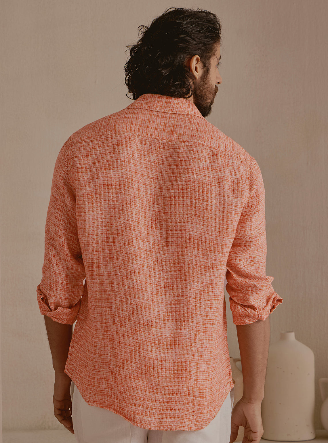 Ember Orange Linen Shirt