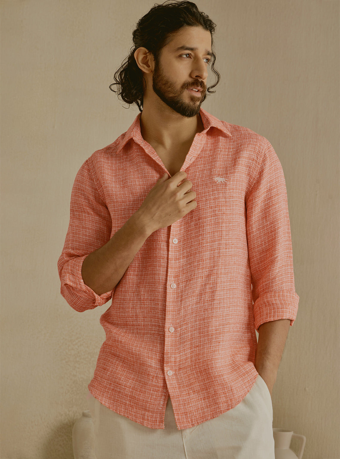 Ember Orange Linen Shirt