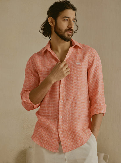 Ember Orange Linen Shirt
