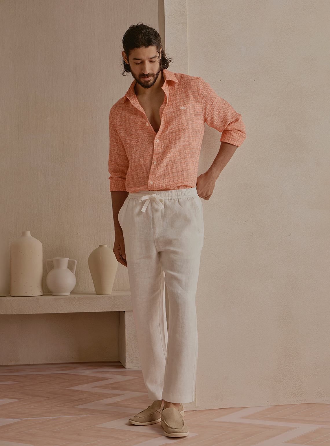 Ember Orange Linen Shirt