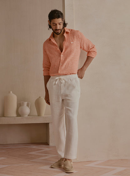 Ember Orange Linen Shirt
