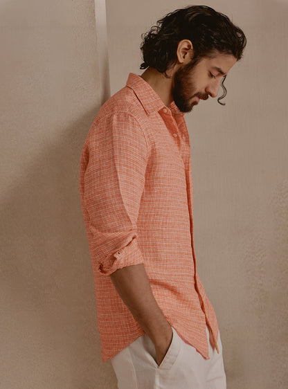 Ember Orange Linen Shirt
