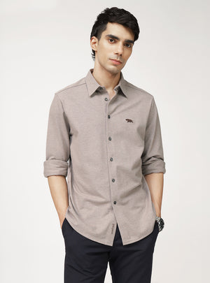 Aged Slate Cotton Lycra Shirt