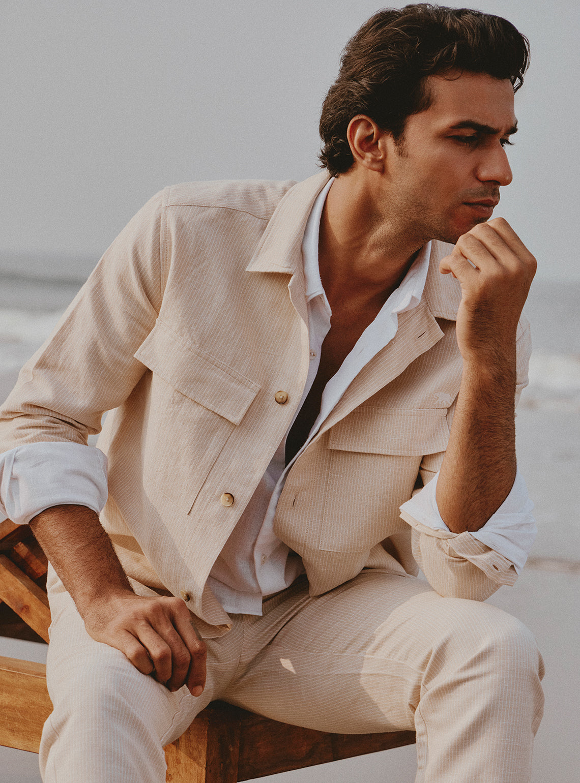 Dune Beige Stripe Jacket