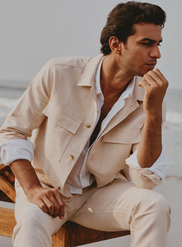 Dune Beige Stripe Jacket