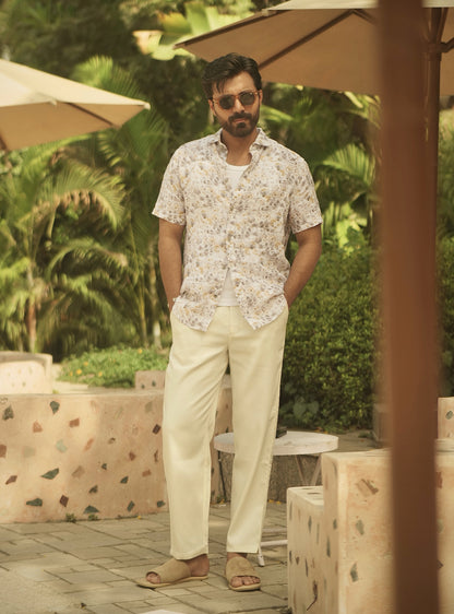 Cloudy Floral Linen Shirt