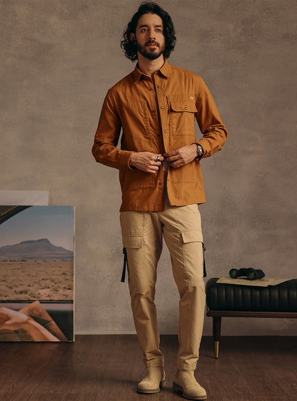 Gold Rust Cotton Canvas Overshirt