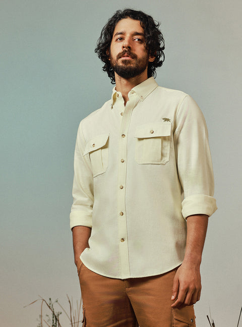 Golden-Hour Yellow Explorer Twill Shirt