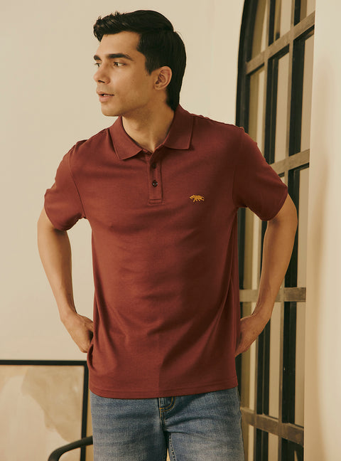 Cinnamon Brown Supima Cotton Polo