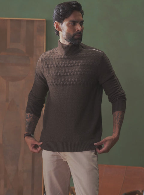 Chestnut Brown Textured Pullover