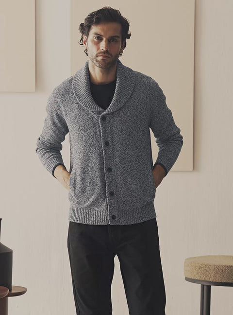 Silver Grey Cotton Grindle Cardigan