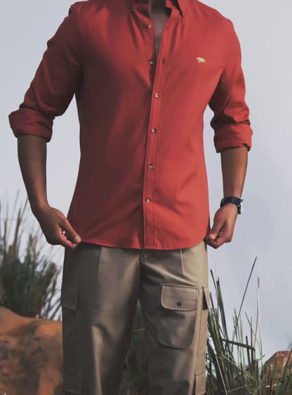 Ember Rust Cotton Twill Shirt