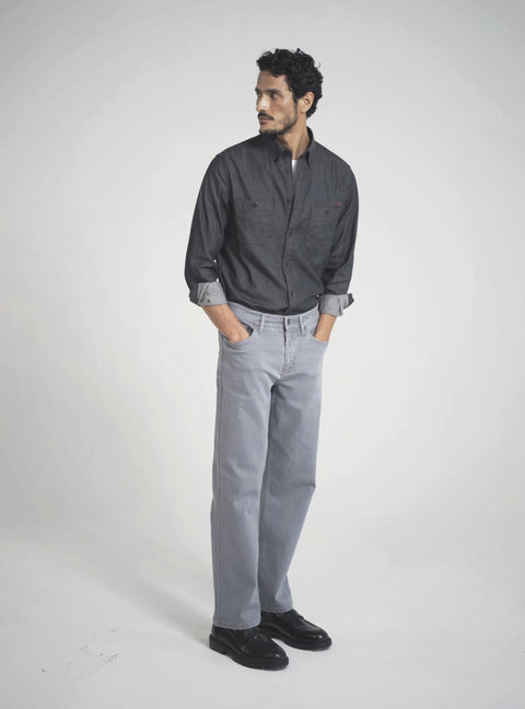 Storm Grey Cotton Blend Jeans