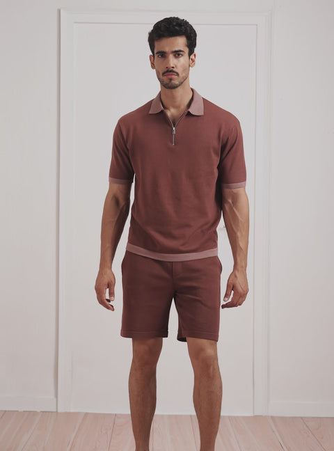 Vineyard Burgundy Cotton Knit Polo