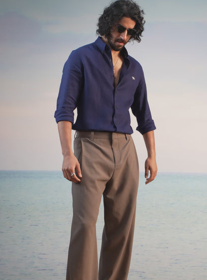 Midnight Navy Linen Shirt