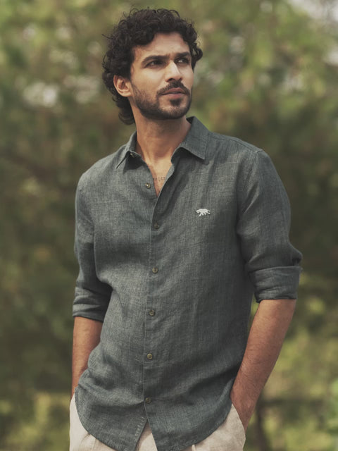 Heirloom Grey European Linen Shirt