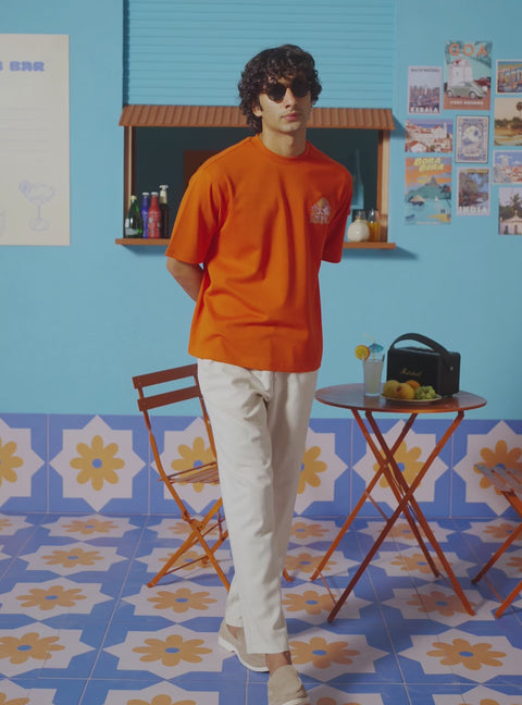 Negroni Rust Cotton Print Crewneck