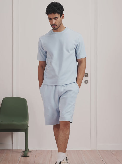 Echo Blue Cotton Blend Crewneck