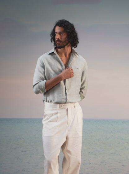 Mist Grey Linen Shirt