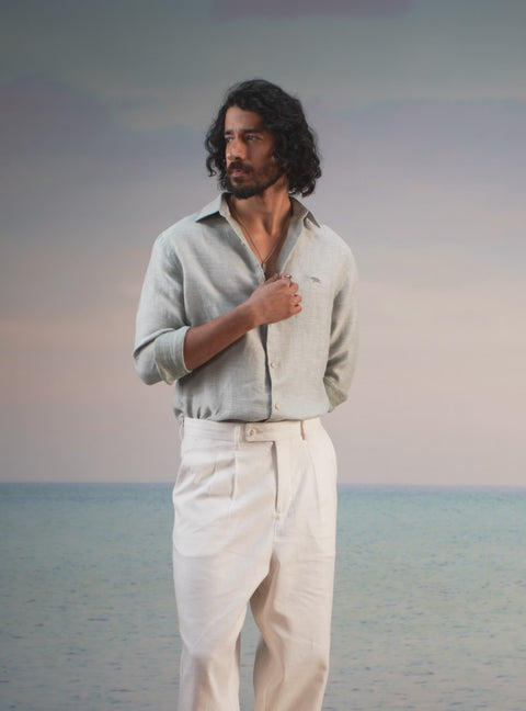 Mist Grey Linen Shirt