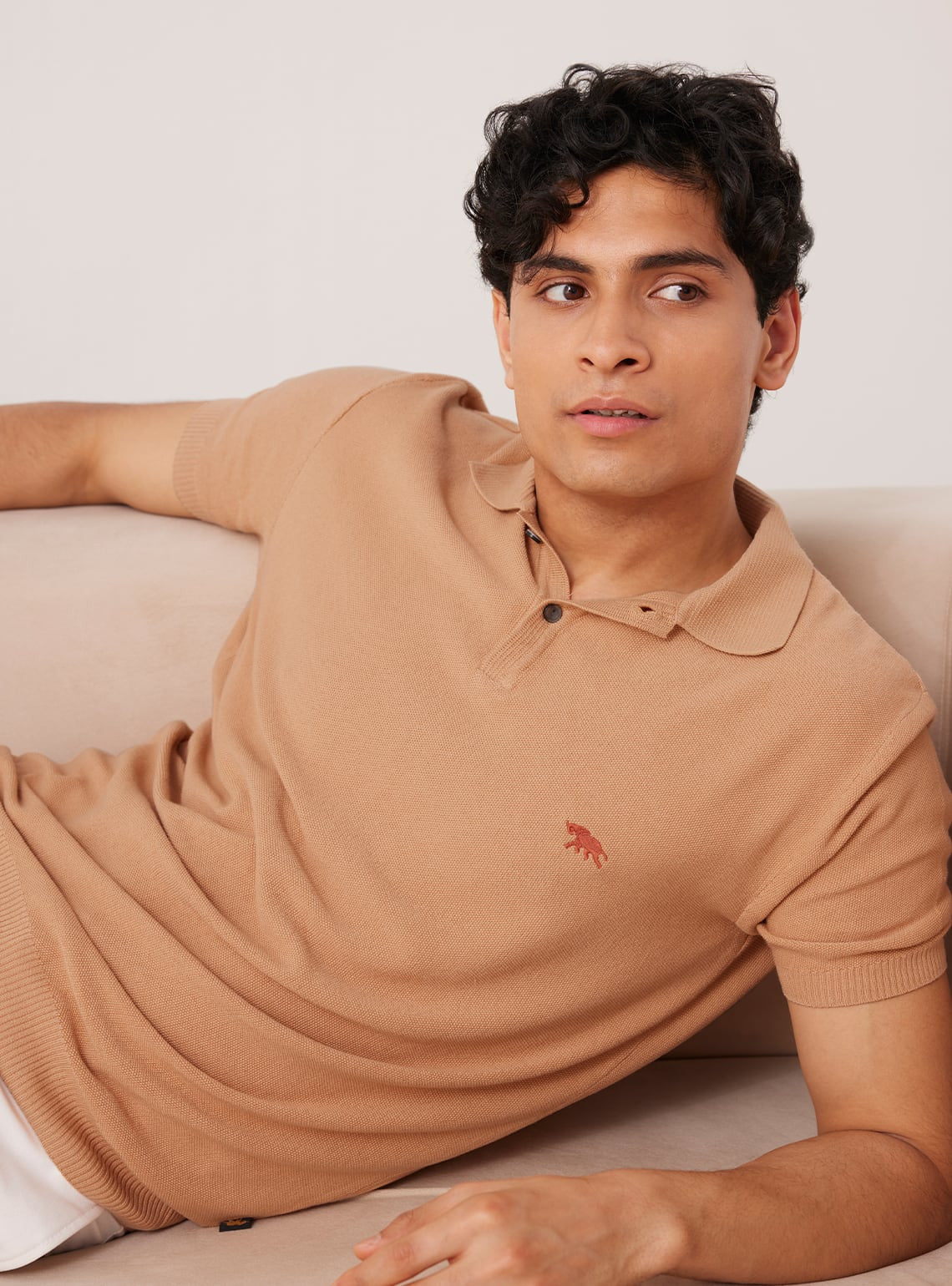 Coral Sand Knit Polo