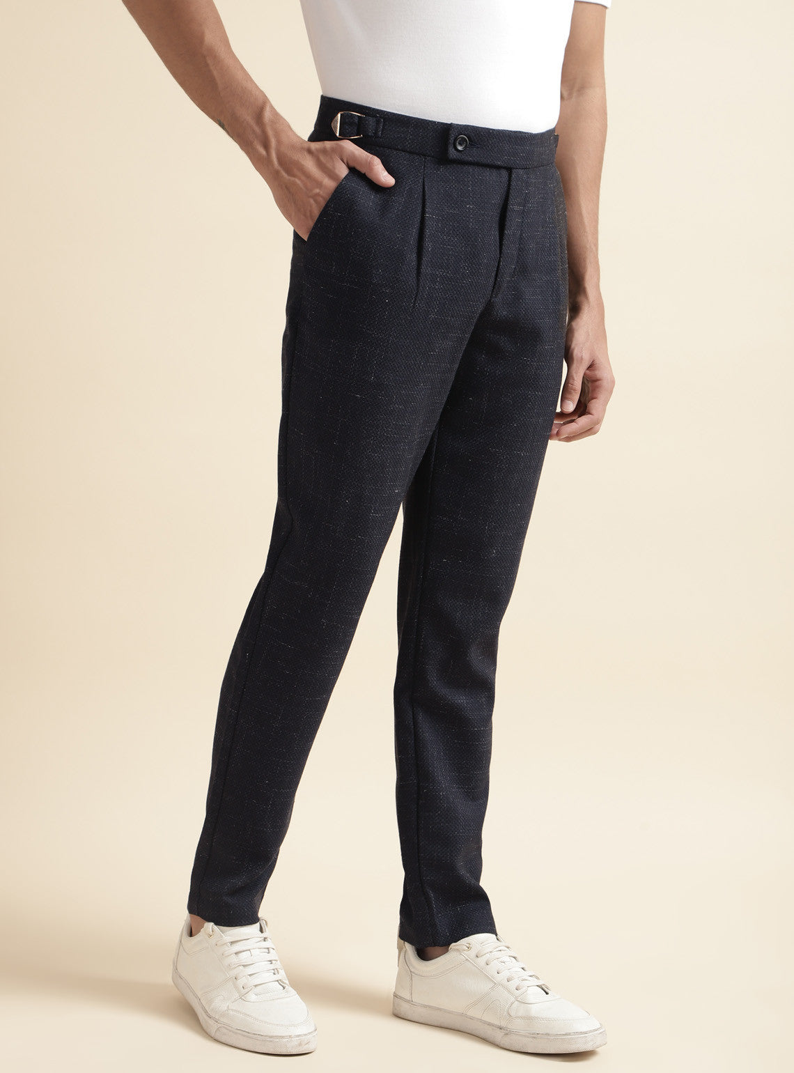 Buy Midnight Navy Chino | Casual Navy Dobby Chinos for Men Online | Andamen
