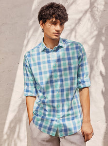 Tropical Blue Grid Shirt