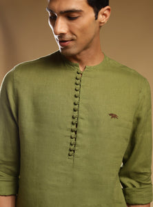 Moss Linen Popover Shirt