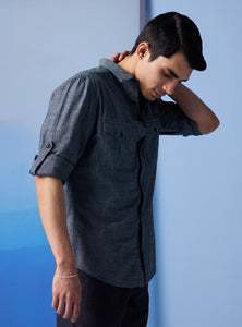 Dark Chambray Indigo Shirt