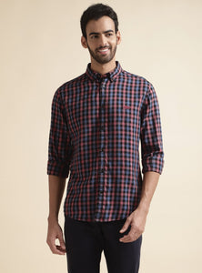 Cerulean Rose Grid Shirt