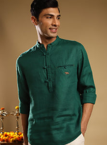Celadon Linen Popover Shirt