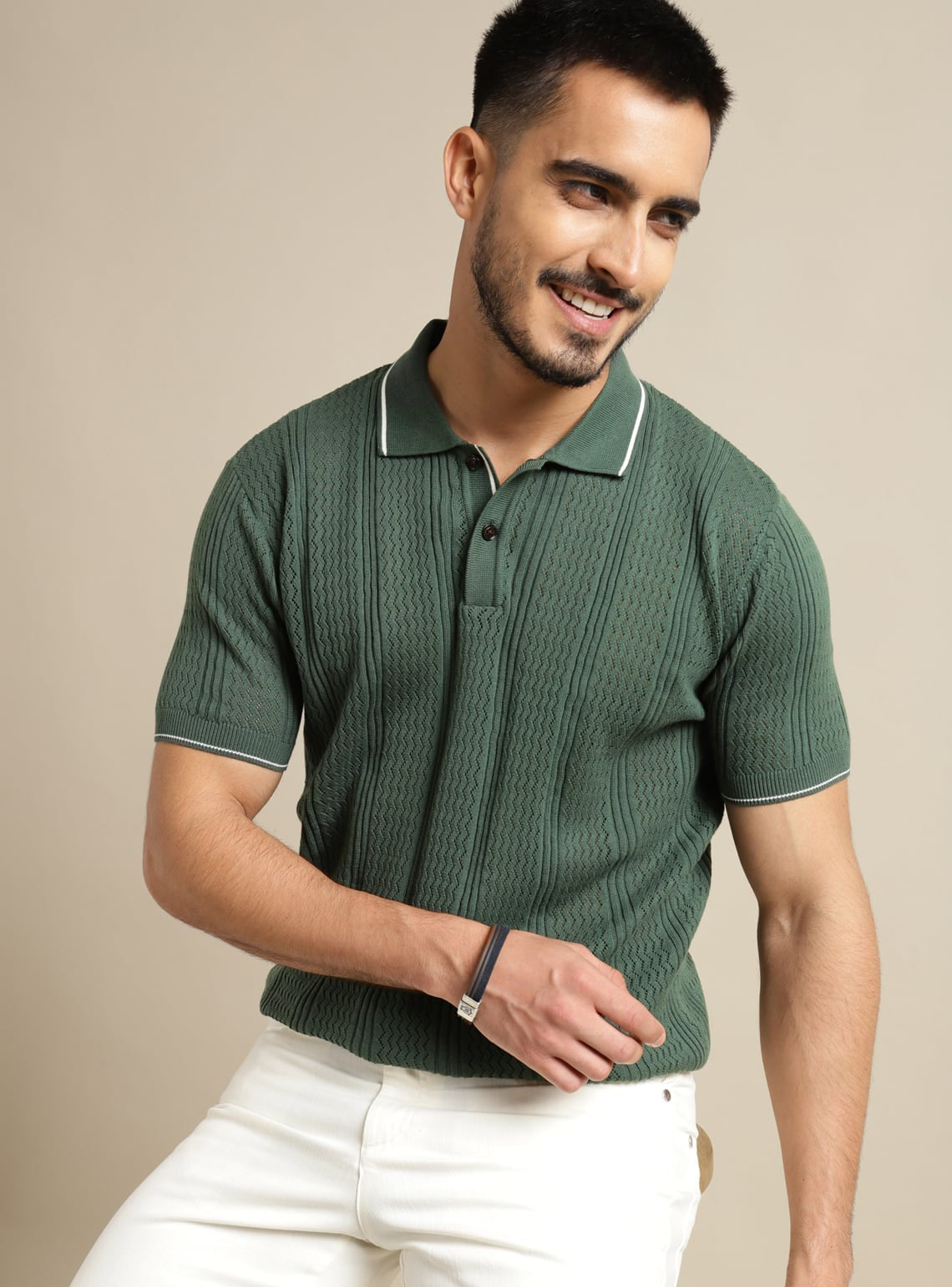 Buy Hunter Green Polo Casual Green Solid Polos for Men Online Andamen