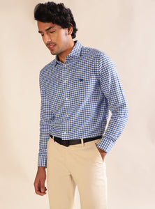 Azure Dobby Check Shirt