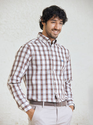White Mocha Grid Shirt