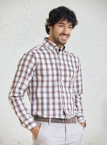 White Mocha Grid Shirt