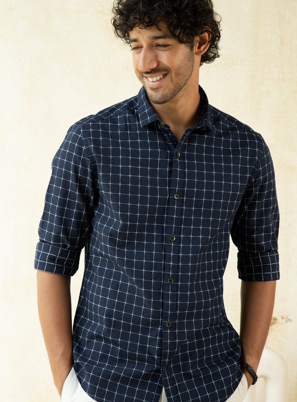 Vulcan Indigo Grid Shirt
