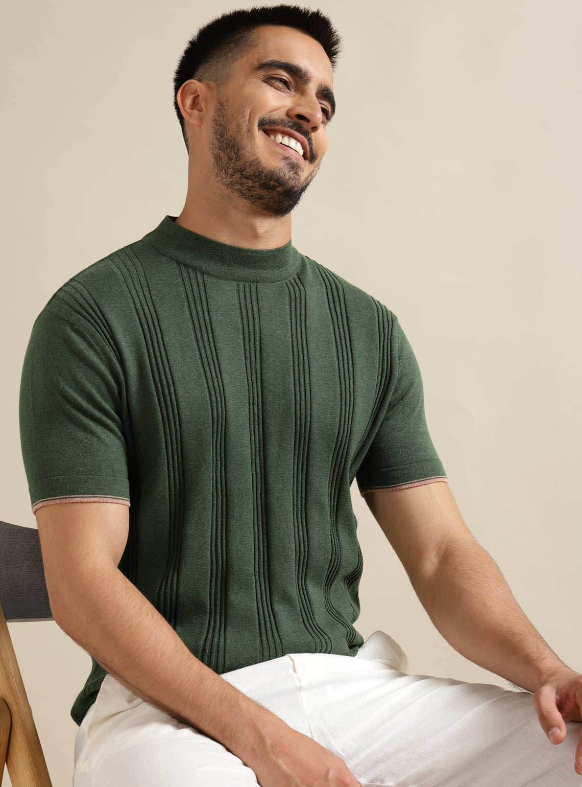 Mens Mock-Neck Brown main image 1