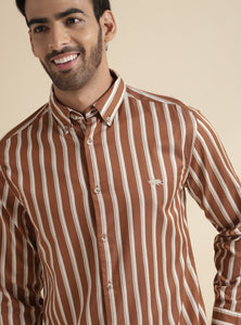 Bold Tan Stripe Shirt