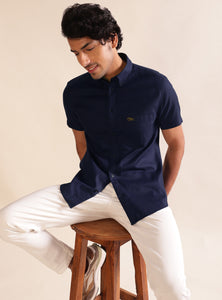 Dark Navy Dobby Shirt