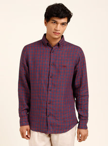 Indigo Mauve Check Shirt