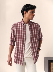 Terracotta Red Check Shirt