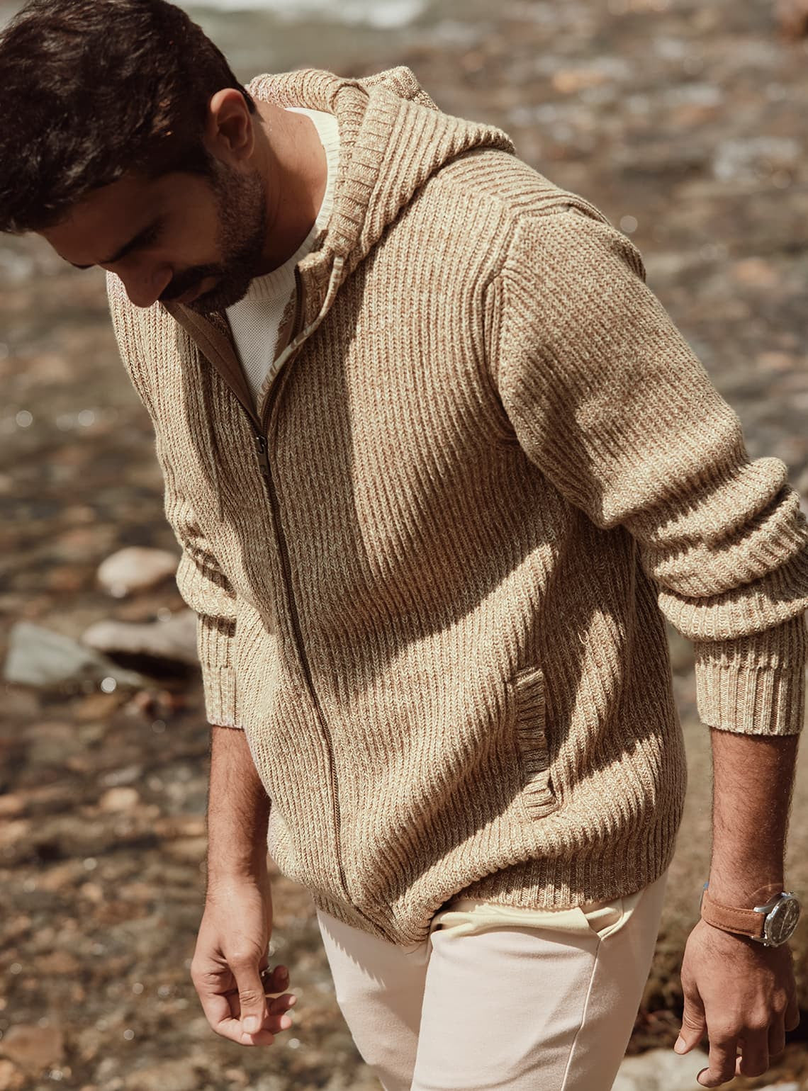 Andamen Asphalt Tan Hoodie - Main Image